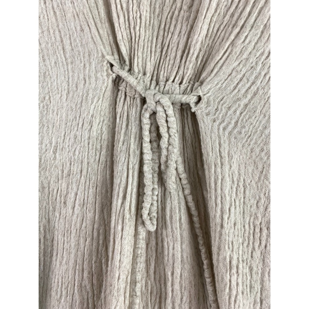 Myrah Penaloza Caftan Dress Women One Size Gray Gauzy Linen Blend Resort Coverup - Picture 9 of 12